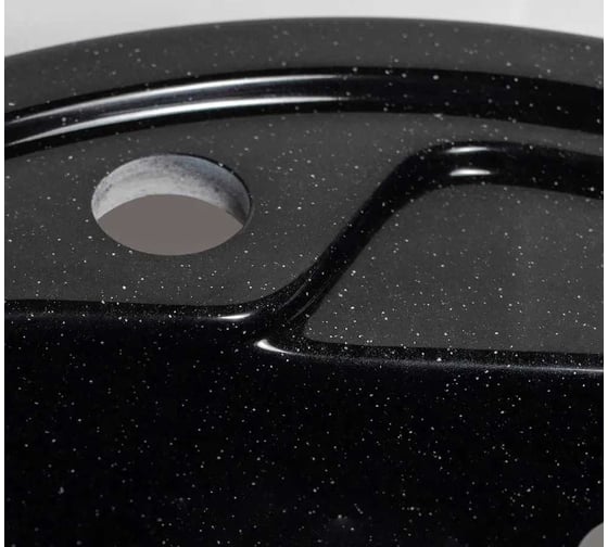 Кухонная мойка Grantop Ronda круглая, 450x180 мм, черный GT1145BL