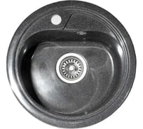 Кухонная мойка Grantop Ronda круглая, 450x180 мм, антрацит GT1145AT