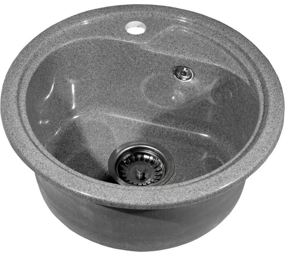 Кухонная мойка Grantop Ronda круглая, 450x180 мм, графит GT1145GT