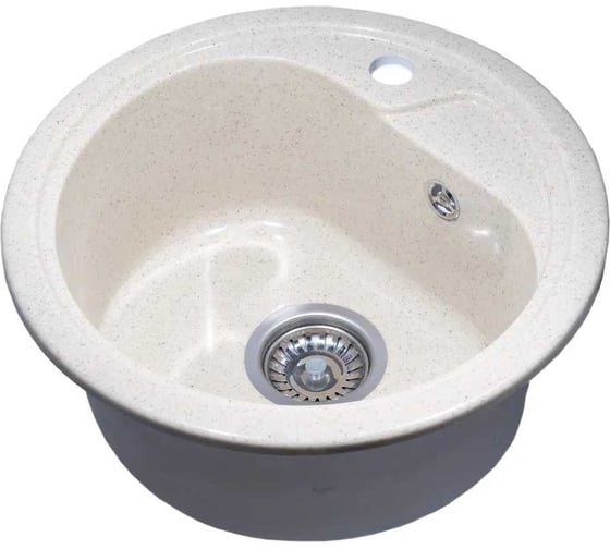 Кухонная мойка Grantop Ronda круглая, 450x180 мм, серый песок GT1145SG