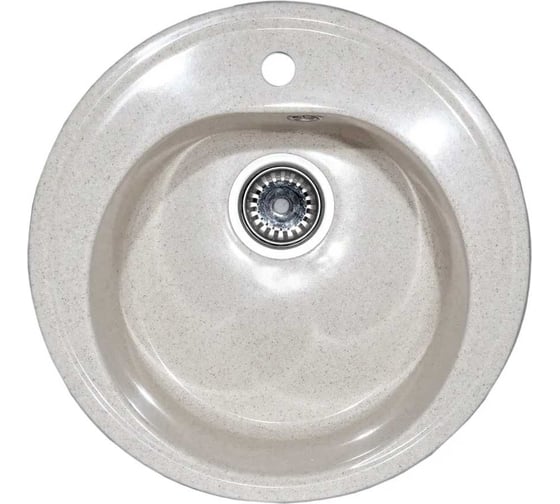 Кухонная мойка Grantop Ronda круглая, 500x180 мм, серый песок GT1150SG 1