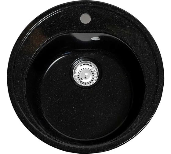 Кухонная мойка Grantop Ronda круглая, 500x180 мм, черный GT1150BL 1