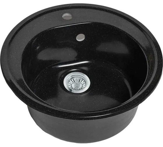 Кухонная мойка Grantop Ronda круглая, 500x180 мм, черный GT1150BL