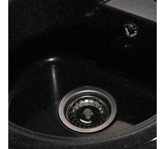 Кухонная мойка Grantop Ronda круглая, 500x180 мм, черный GT1150BL