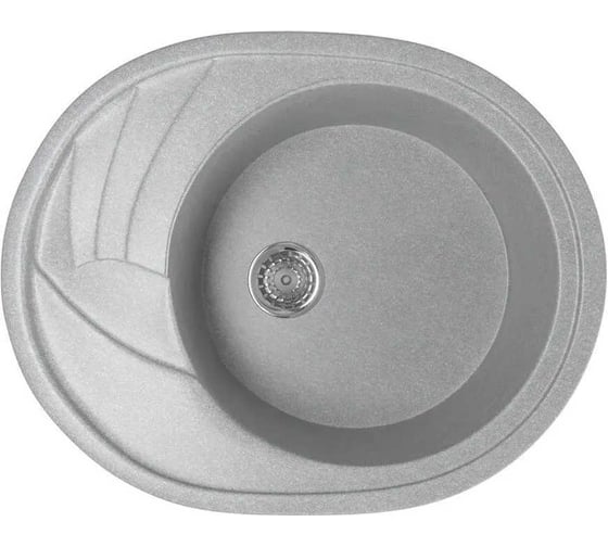 Кухонная мойка Grantop Elipse овальная, 570x465 мм, серый GT1250GR 1