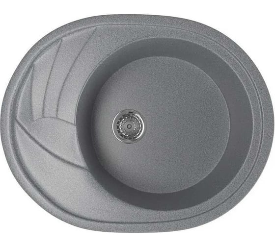 Кухонная мойка Grantop Elipse овальная, 570x465 мм, графит GT1250GT 1