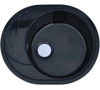 Кухонная мойка Grantop Elipse овальная, 570x465 мм, черный GT1250BL