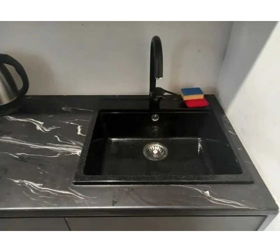 Кухонная мойка Grantop Geos прямоугольная, 560x500 мм, черный GT1356BL