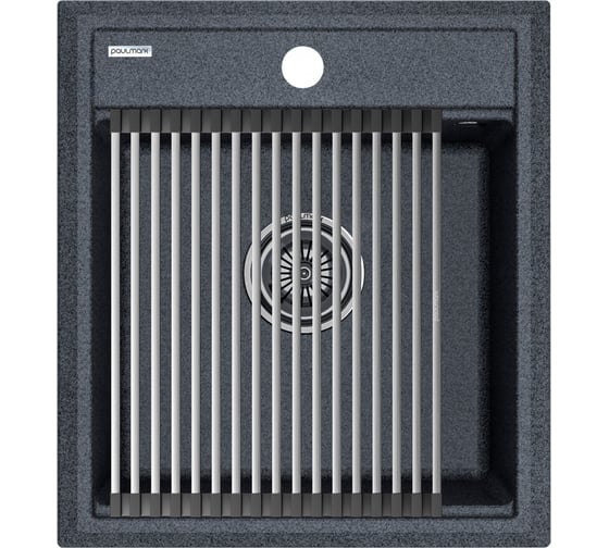 Мойка Paulmark STEPIA 45, IT-GRANIT + ролл-мат STEP брашированная нержавеющая сталь PM114651-DG+R375-BS