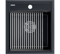 Мойка Paulmark STEPIA 45, IT-GRANIT + ролл-мат STEP брашированная нержавеющая сталь PM114651-BLM+R375-BS