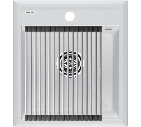 Мойка Paulmark STEPIA 45, IT-GRANIT + ролл-мат STEP брашированная нержавеющая сталь PM114651-WH+R375-BS