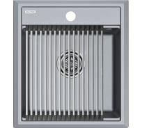 Мойка Paulmark STEPIA 45, IT-GRANIT + ролл-мат STEP брашированная нержавеющая сталь PM114651-GRM+R375-BS