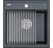 Мойка Paulmark STEPIA 50, IT-GRANIT + ролл-мат STEP брашированная нержавеющая сталь PM115051-DG+R375-BS