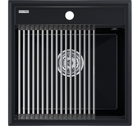 Мойка Paulmark STEPIA 50, IT-GRANIT + ролл-мат STEP брашированная нержавеющая сталь PM115051-BLM+R375-BS