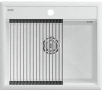Мойка Paulmark STEPIA 60, IT-GRANIT + ролл-мат STEP брашированная нержавеющая сталь PM115951-WH+R375-BS