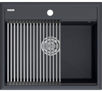 Мойка Paulmark STEPIA 60, IT-GRANIT + ролл-мат STEP брашированная нержавеющая сталь PM115951-AN+R375-BS