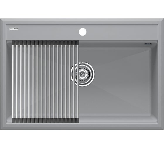 Мойка Paulmark STEPIA 80, IT-GRANIT + ролл-мат STEP брашированная нержавеющая сталь PM117551-GRS+R375-BS 1