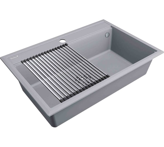 Мойка Paulmark STEPIA 80, IT-GRANIT + ролл-мат STEP брашированная нержавеющая сталь PM117551-GRS+R375-BS