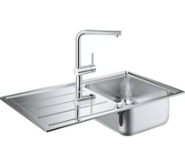 Набор Grohe K500 мойка из нержавеющей стали, оборачиваемая и Minta смеситель для мойки 31573SD0