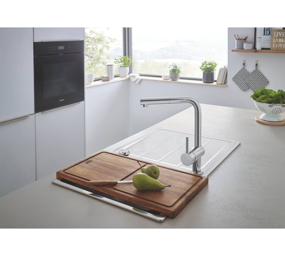Набор Grohe K500 мойка из нержавеющей стали, оборачиваемая и Minta смеситель для мойки 31573SD0