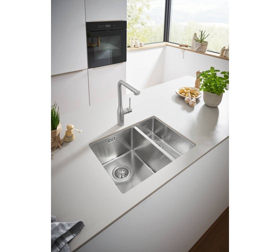 Мойка Grohe K700U  60-S 58,5/44 1.5 из нержавеющей стали, 1,5 чаши, основная чаша слева 31577SD0