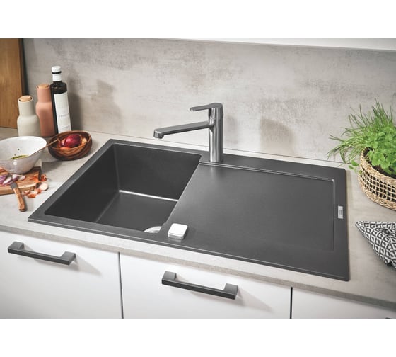 Композитная мойка Grohe K500 50-C 86/50 1.0 с одной чашей и крылом, оборачиваемая 31644AT0