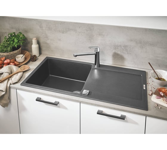 Композитная мойка Grohe K500 60-C 100/50 1.0 с одной чашей и крылом, оборачиваемая 31645AT0