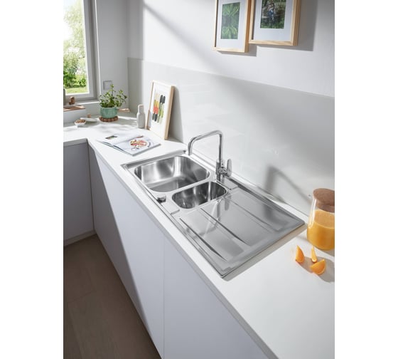 Мойка Grohe K400  60-S 97/50 1.5 из нержавеющей стали, с корзинчатым вентилем 31567SD0