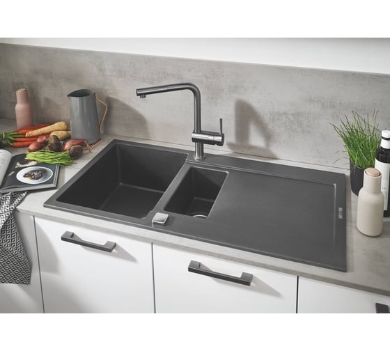 Композитная мойка Grohe K500 60-C 100/50 1.5с 1,5 чашей и крылом, оборачиваемая 31646AT0
