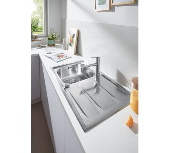 Мойка Grohe K400+ 45 -S 87,3/51,3 1.0 из нержавеющей стали, с корзинчатым вентилем, оборачиваемая 31568SD0