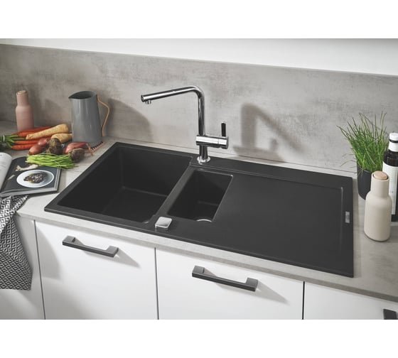 Композитная мойка Grohe K500 60-C 100/50 1.5 с 1,5 чашей и крылом, оборачиваемая 31646AP0
