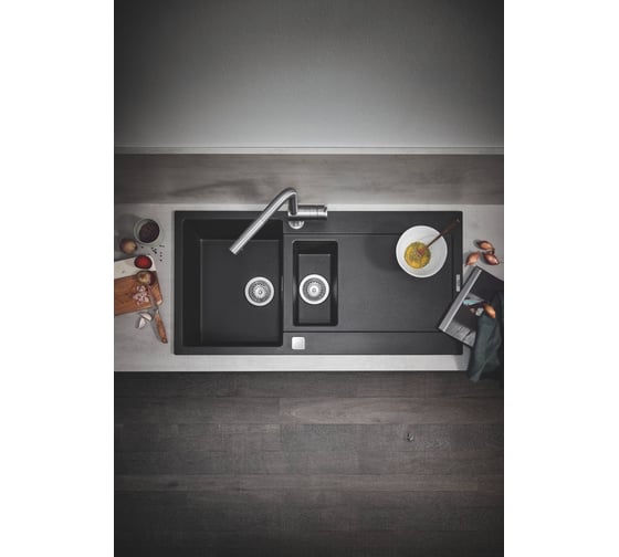 Композитная мойка Grohe K500 60-C 100/50 1.5 с 1,5 чашей и крылом, оборачиваемая 31646AP0