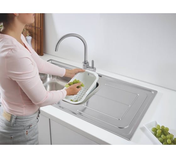 Мойка Grohe K300 60 -S 97/50 1.5 из нержавеющей стали, с корзинчатым вентилем 31564SD0