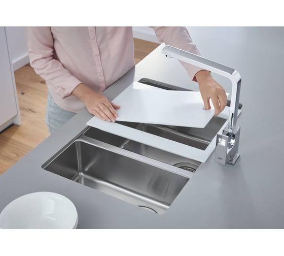 Мойка Grohe K700U  80-S 76/45 1.5 из нержавеющей стали, 1,5 чаши, основная чаша слева 31575SD0