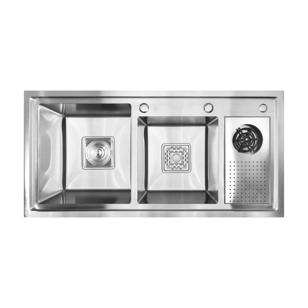 Мойка для кухни WISENT двойная нержавеющая сталь (100x48см) W10048-S ...