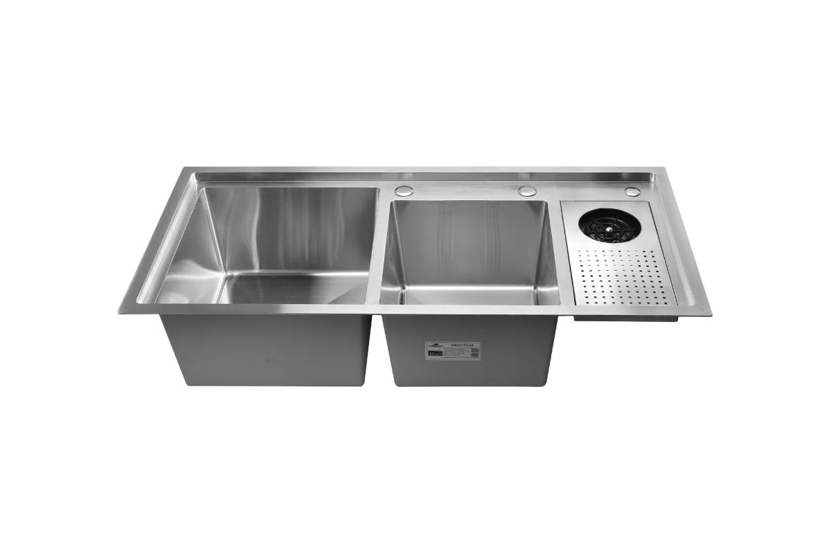 Мойка для кухни WISENT двойная нержавеющая сталь (100x48см) W10048-S ...