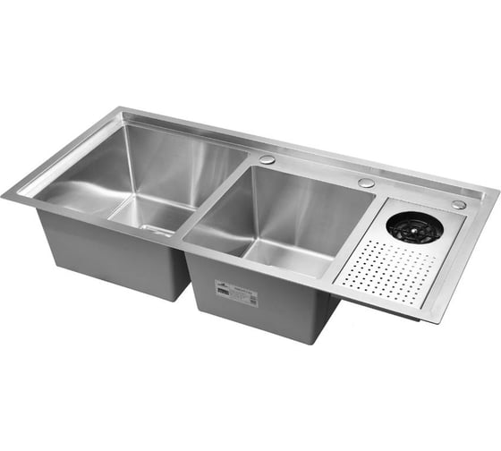 Мойка для кухни WISENT двойная нержавеющая сталь (100x48см) W10048-S