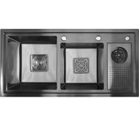 Мойка для кухни WISENT двойная нержавеющая сталь с PVD покрытием (100x48см) W10048B-S
