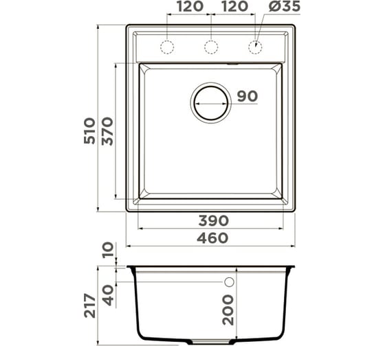 Кухонная мойка Omoikiri Daisen 46-BE Artgranit/Ваниль 4993608