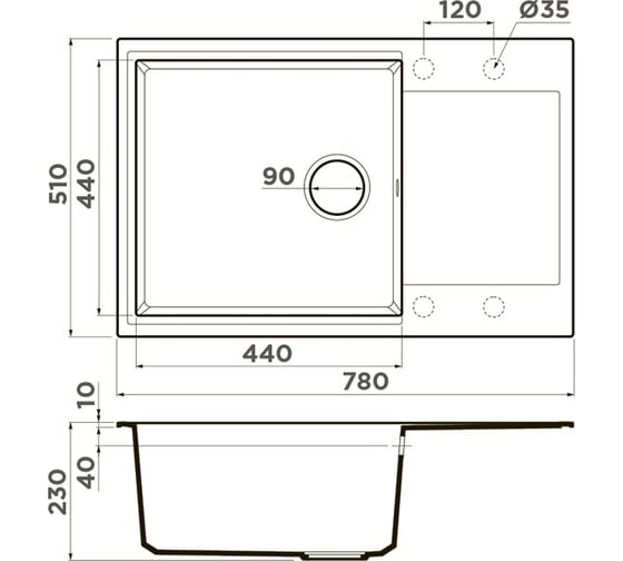 Кухонная мойка Omoikiri Daisen 78-LB-BE Artgranit/ваниль 4993686