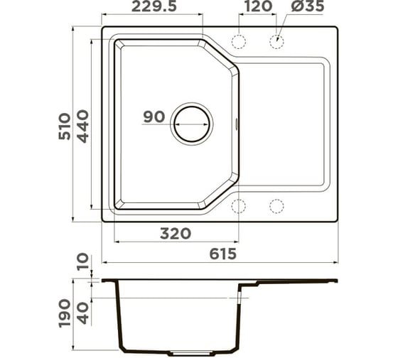 Кухонная мойка Omoikiri Yonaka 61-DC Artgranit/темный шоколад 4993637