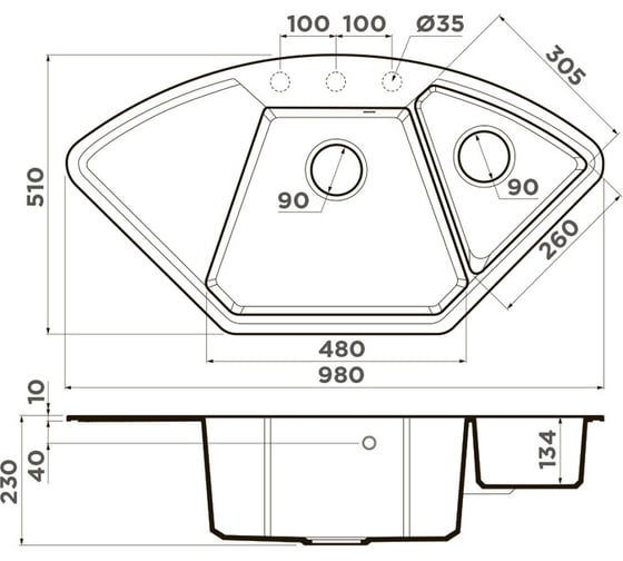 Кухонная мойка Omoikiri Yonaka 98-C-BE Artgranit/ваниль 4993710