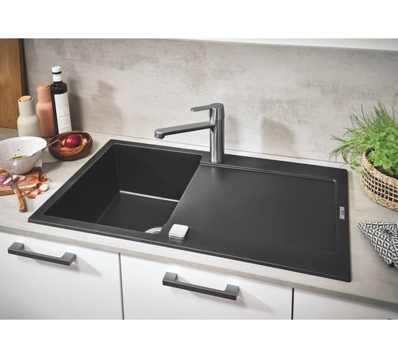 Композитная мойка Grohe K500 50-C 86/50 1.0 с одной чашей и крылом, оборачиваемая 31644AP0
