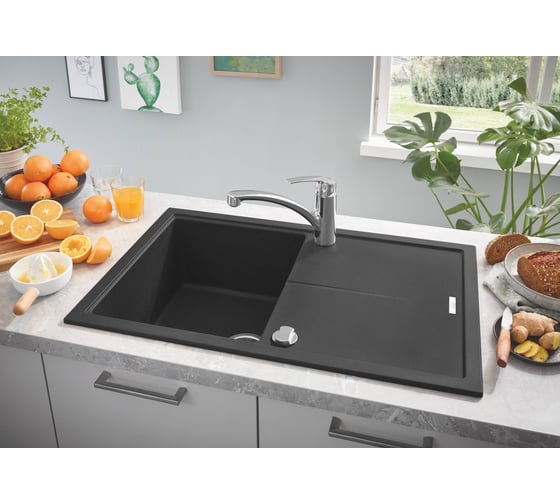 Композитная мойка Grohe K400 50-C 78/50 1.0 с одной чашей и крылом, оборачиваемая 31639AP0