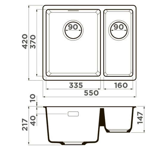 Кухонная мойка Omoikiri Kata 55-2-U-DC Artgranit/темный шоколад 4993388