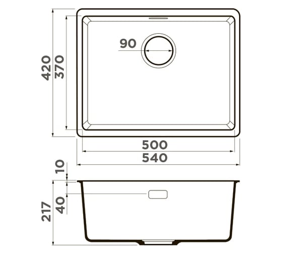 Кухонная мойка Omoikiri Kata 54-U-GR Artgranit/Leningrad Grey 4993411