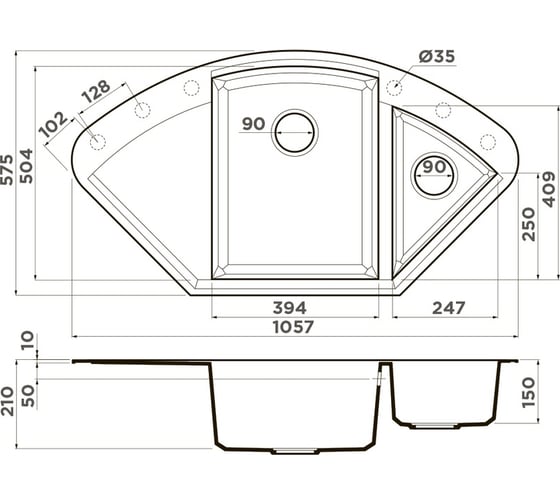 Кухонная мойка Omoikiri Sakaime 105C-DC Tetogranit/темный шоколад 4993208