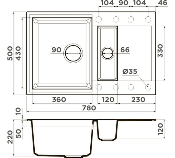 Кухонная мойка Omoikiri Sakaime 78-2-WH Tetogranit/белый 4993128