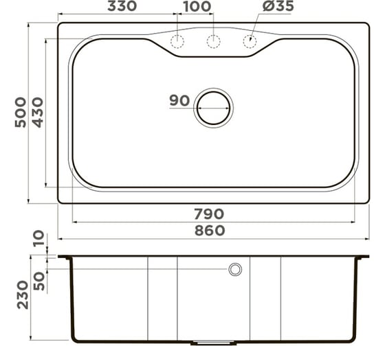 Кухонная мойка Omoikiri Maru 86-BL Tetogranit/черный 4993138