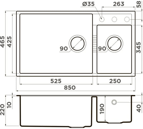 Мойка Omoikiri Tedori 85-2-U-PL Tetogranit/платина NEW 4993947
